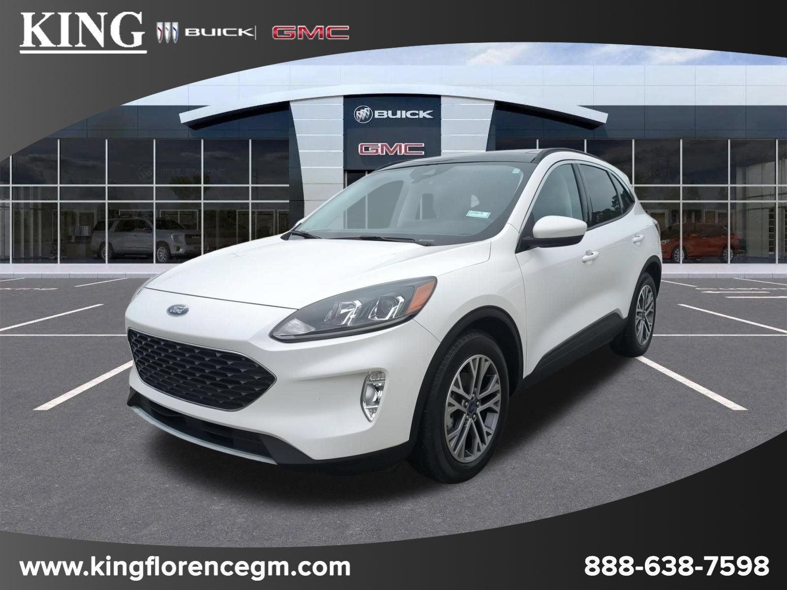 2022 Ford Escape SEL in White — front three-quarter view