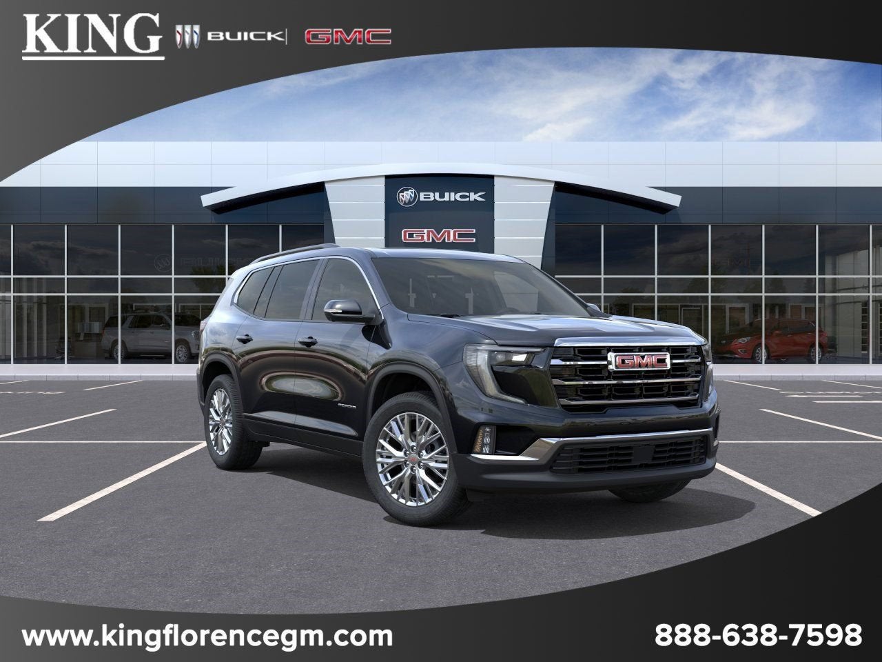 2026 GMC Acadia Elevation in Ebony Twilight Metallic — front three-quarter view