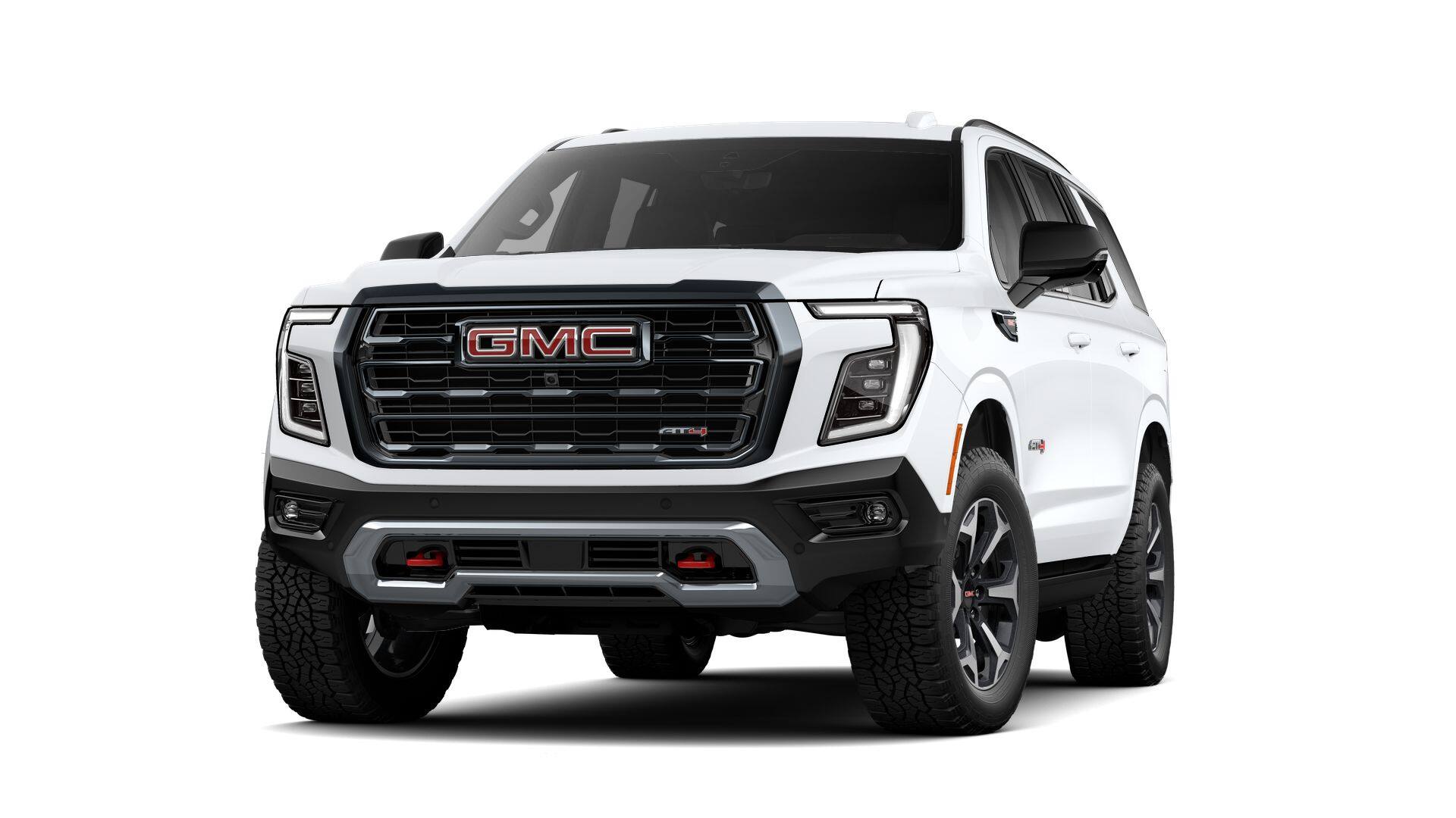 2026 GMC Yukon AT4 in Summit White — front three-quarter view