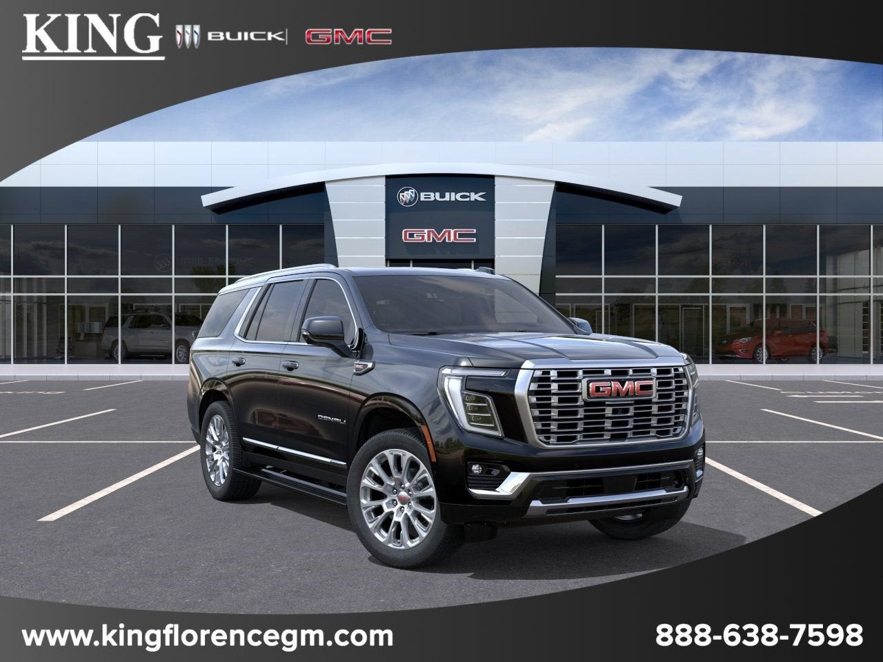 2026 GMC Yukon Denali in Onyx Black — front three-quarter view
