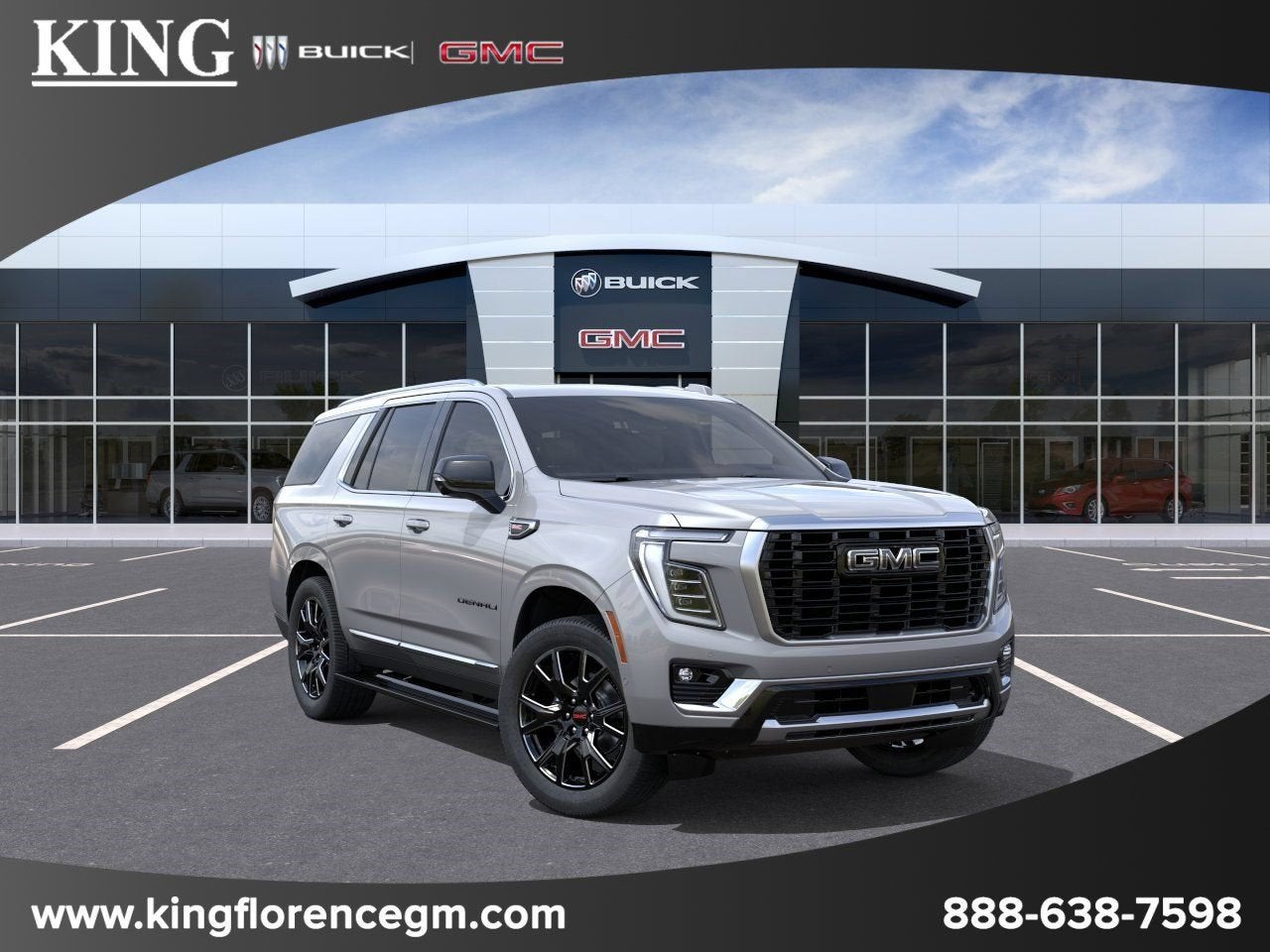2026 GMC Yukon Denali in Sterling Metallic — front three-quarter view