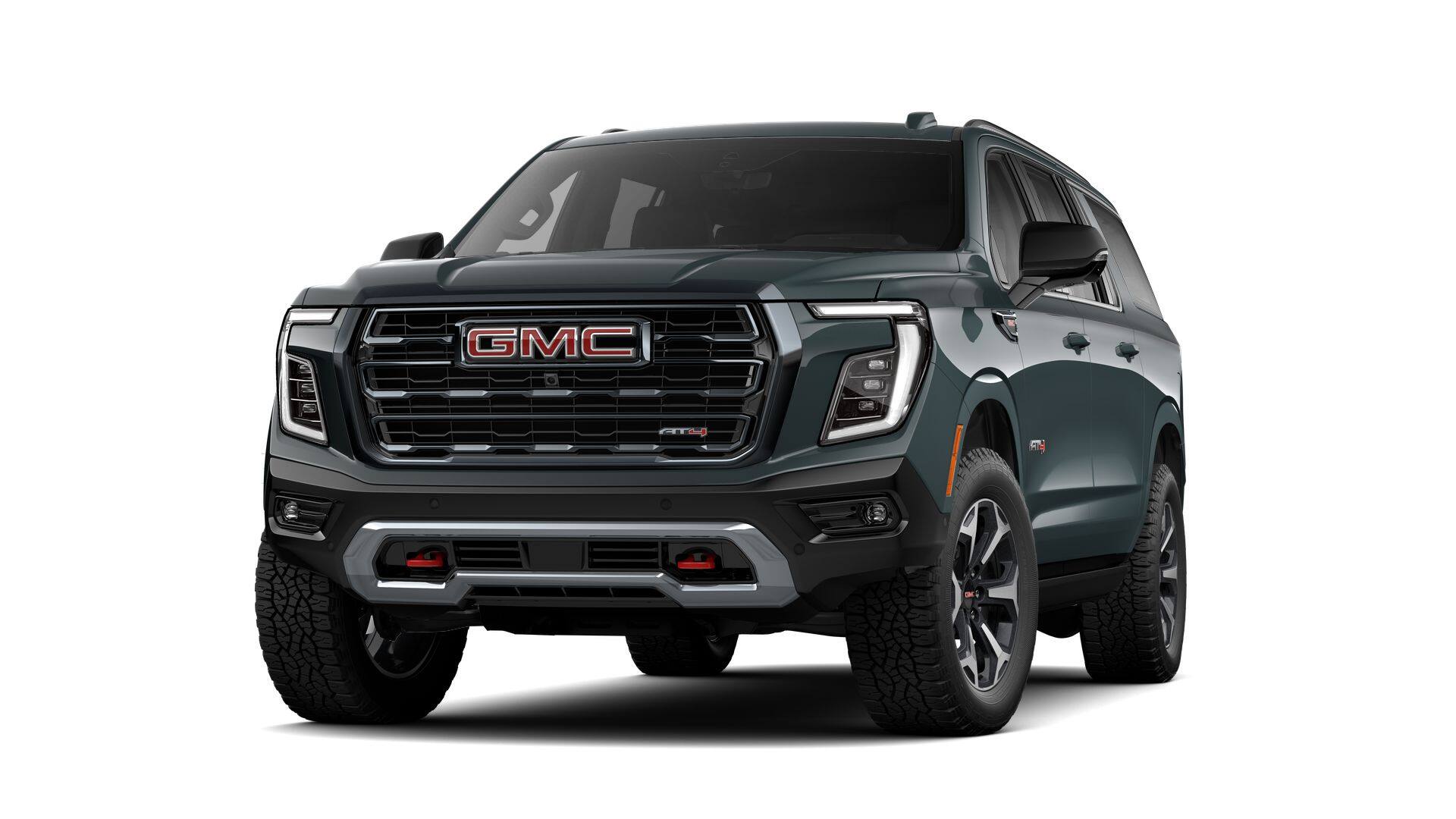 2026 GMC Yukon XL AT4 in Midnight Pine — front three-quarter view