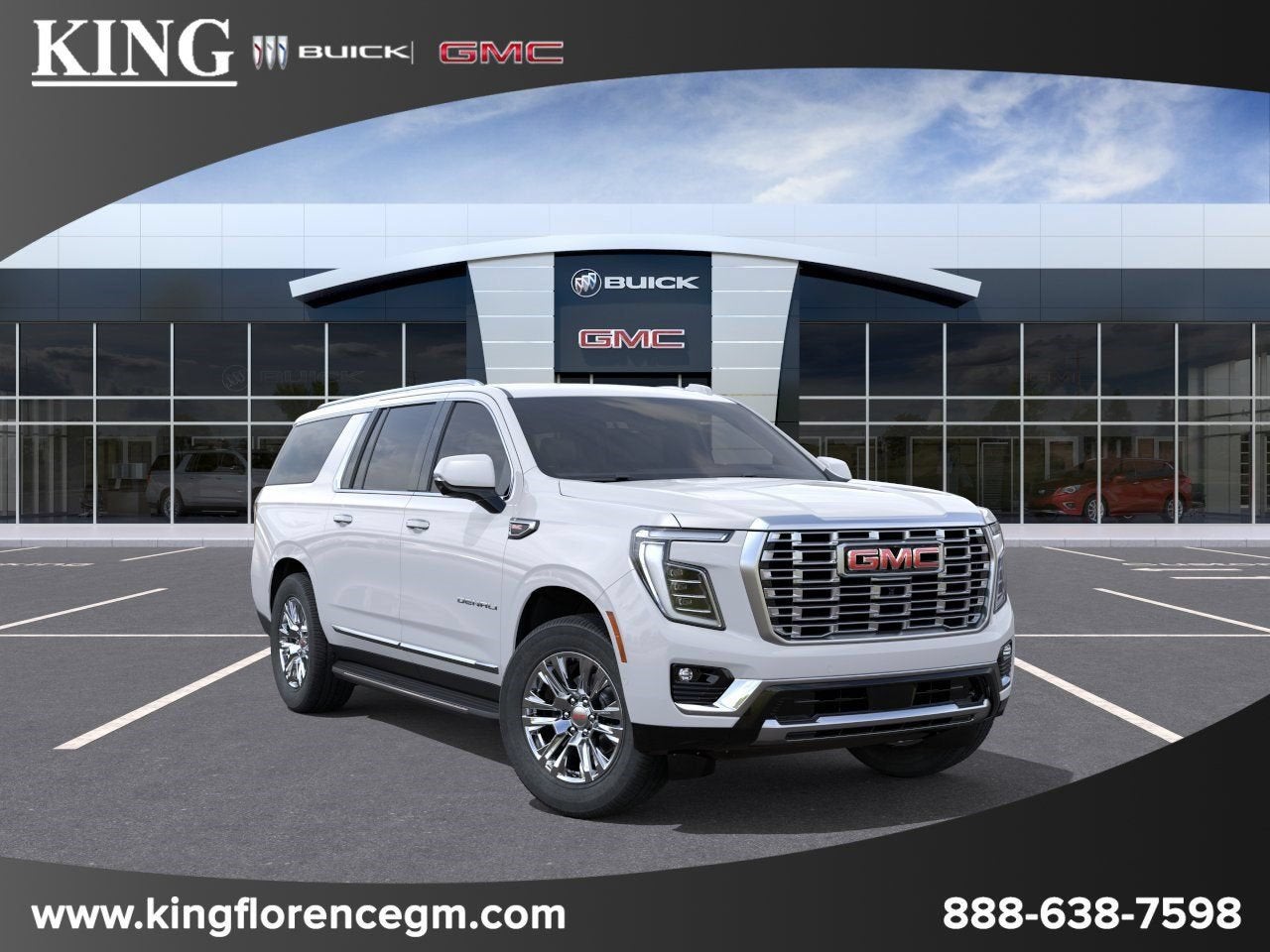 2026 GMC Yukon XL Denali in Summit White — front three-quarter view