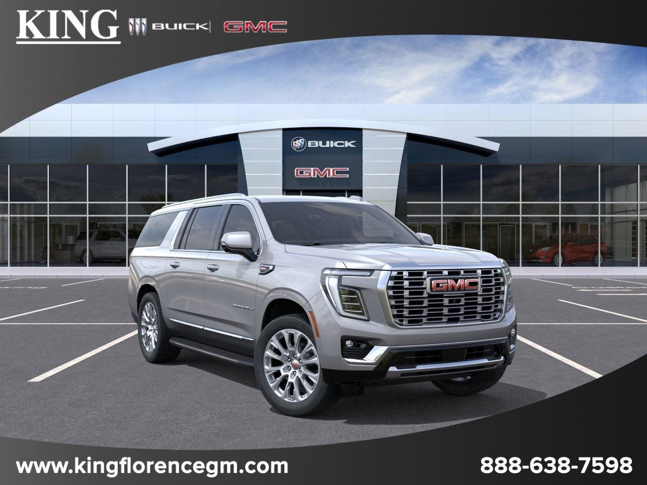 2026 GMC Yukon XL Denali in Sterling Metallic — front three-quarter view
