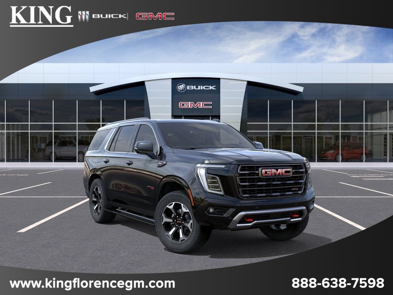 2026 GMC Yukon AT4 Ultimate in Onyx Black — front three-quarter view