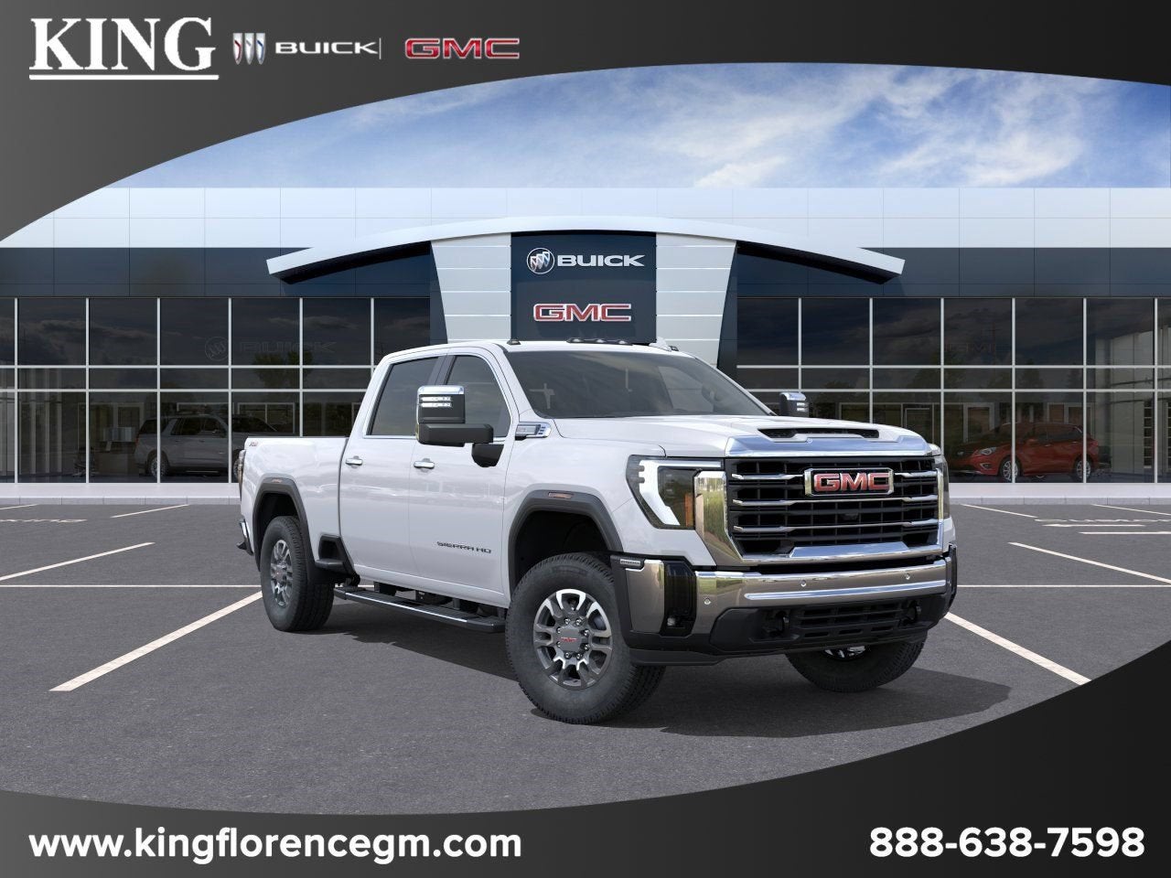 2026 GMC Sierra 2500 HD SLT in Summit White — front three-quarter view