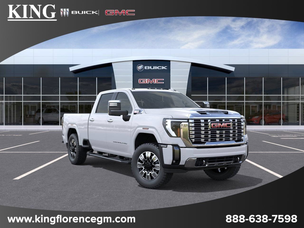 2026 GMC Sierra 2500 HD Denali in Summit White — front three-quarter view