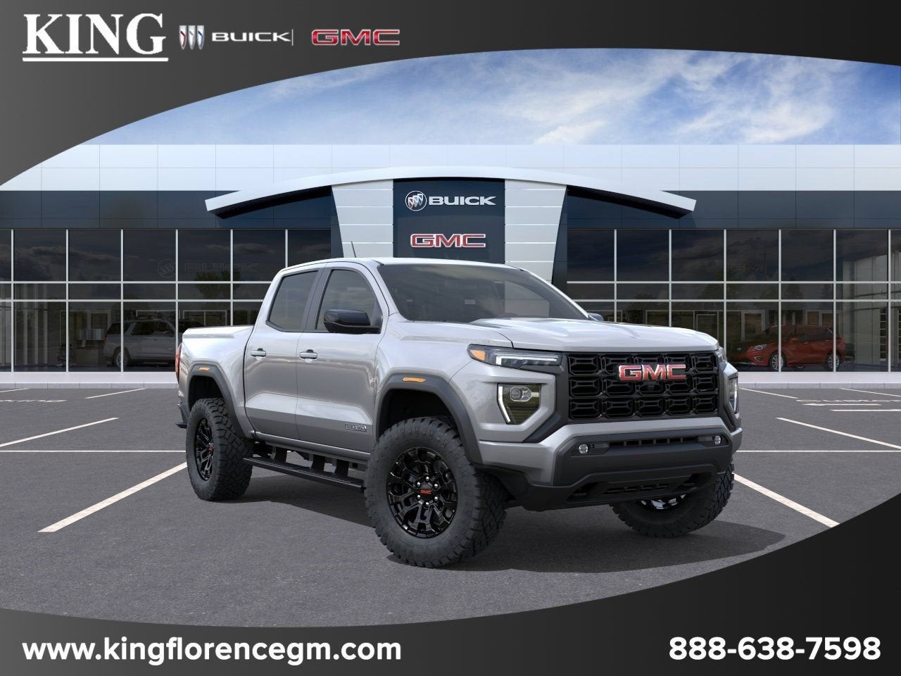 2026 GMC Canyon Elevation in Sterling Metallic — front three-quarter view
