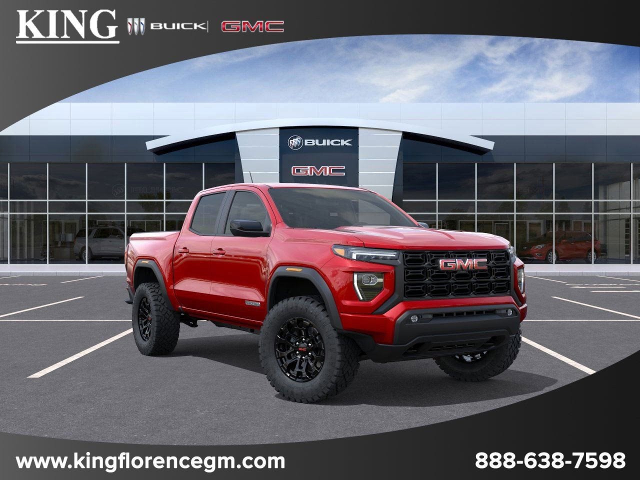 2026 GMC Canyon Elevation in Volcanic Red Tintcoat — front three-quarter view