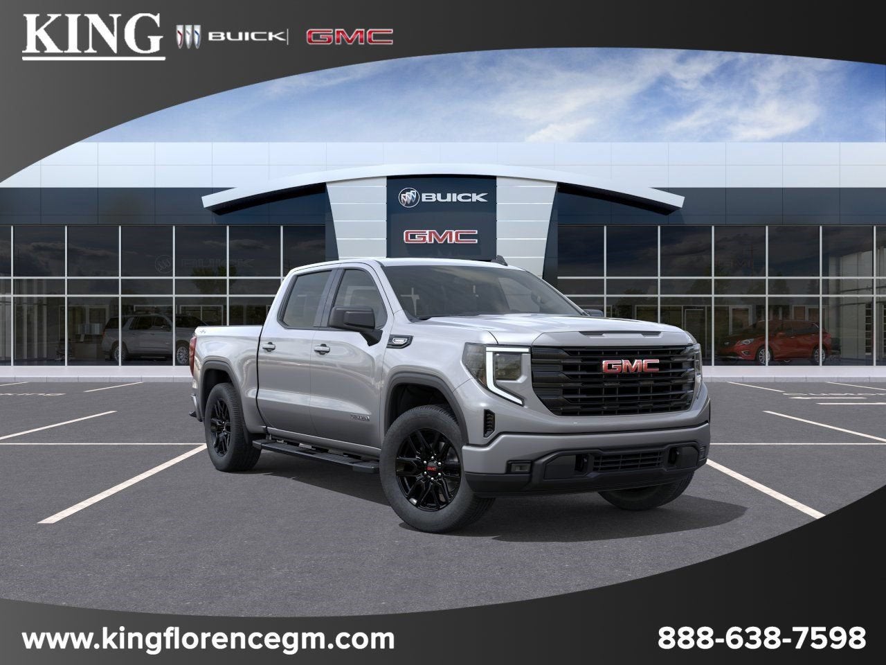 2026 GMC Sierra 1500 Elevation in Sterling Metallic — front three-quarter view