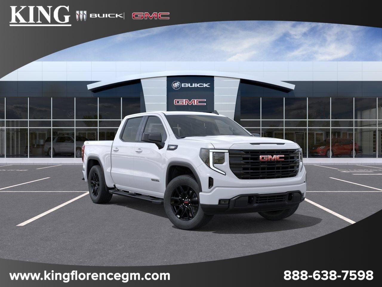 2026 GMC Sierra 1500 Elevation in Summit White — front three-quarter view
