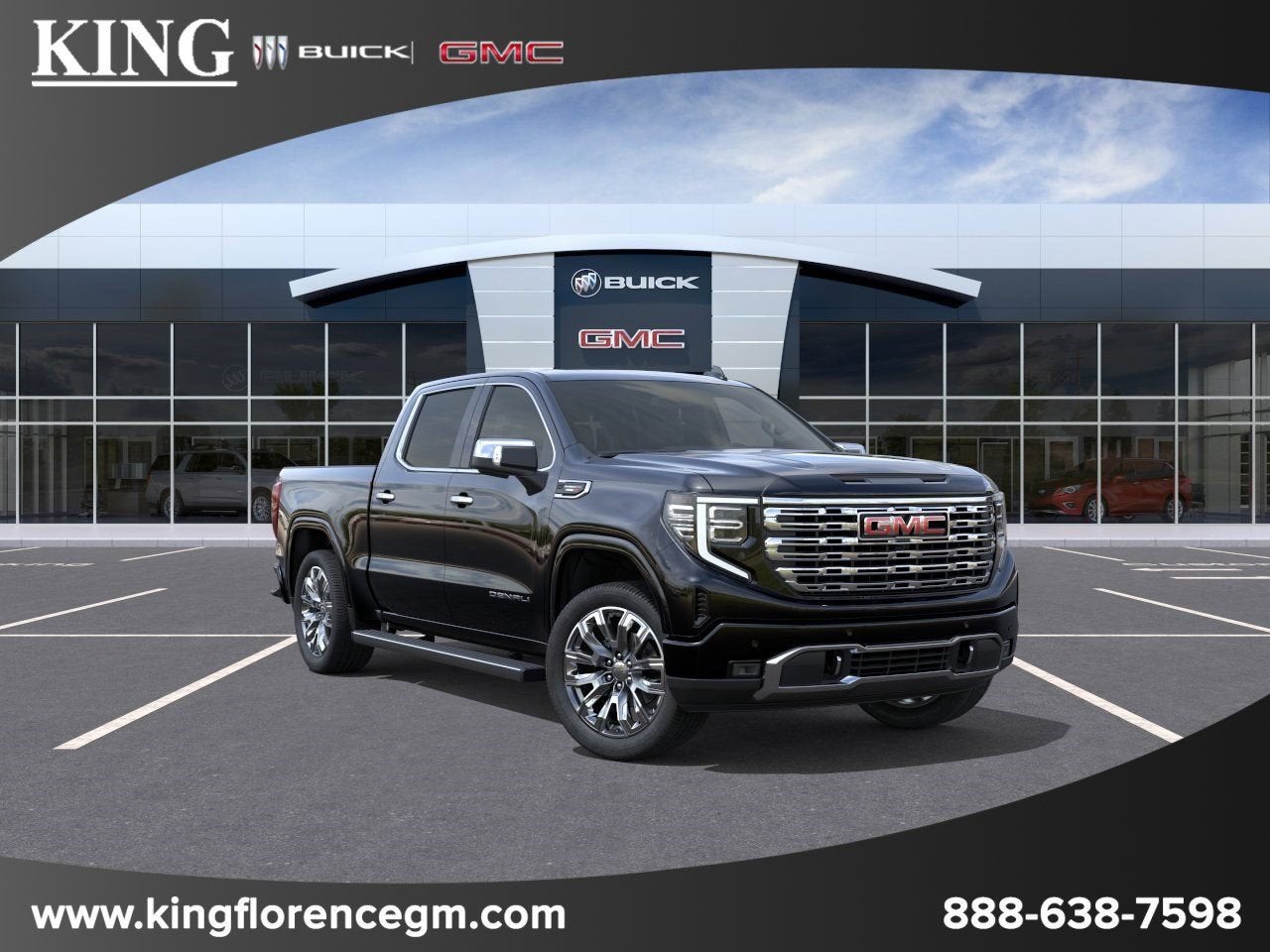 2026 GMC Sierra 1500 Denali in Onyx Black — front three-quarter view