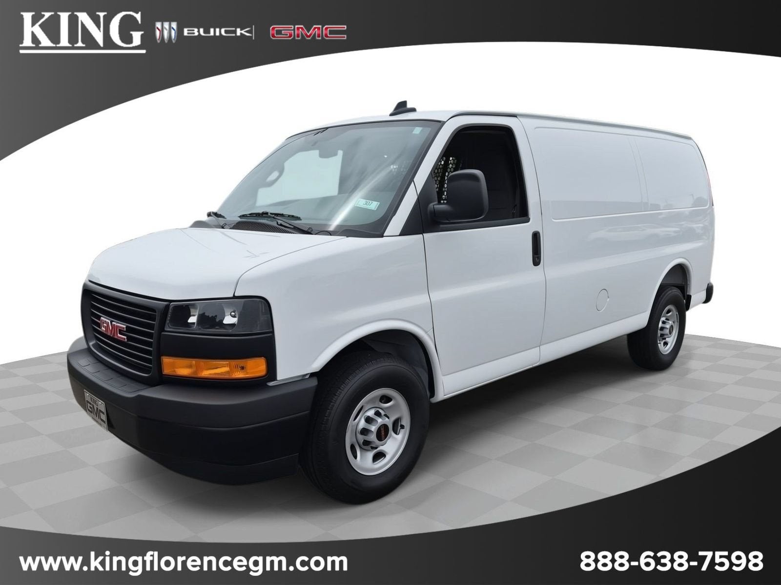 2026 GMC Savana Cargo Work Van in Summit White — front three-quarter view