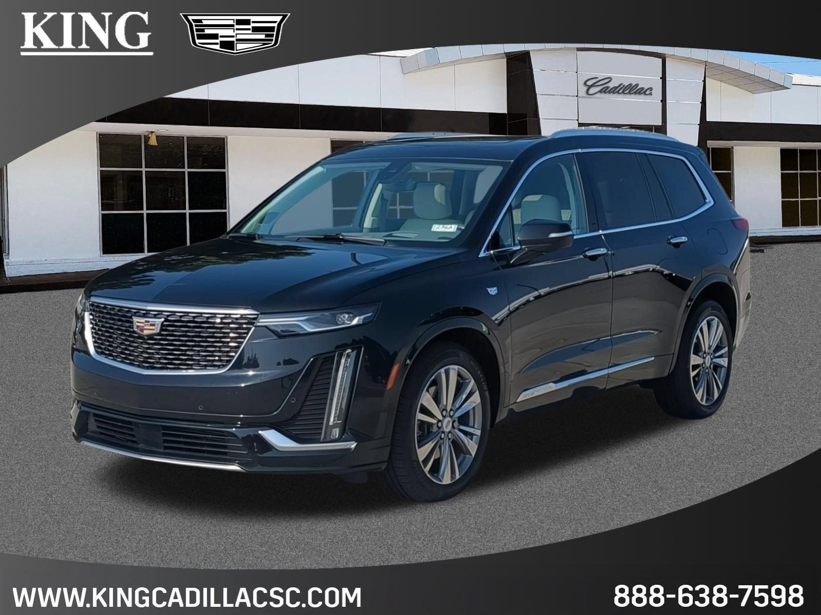 2021 Cadillac XT6 Premium Luxury in Stellar Black Metallic — front three-quarter view