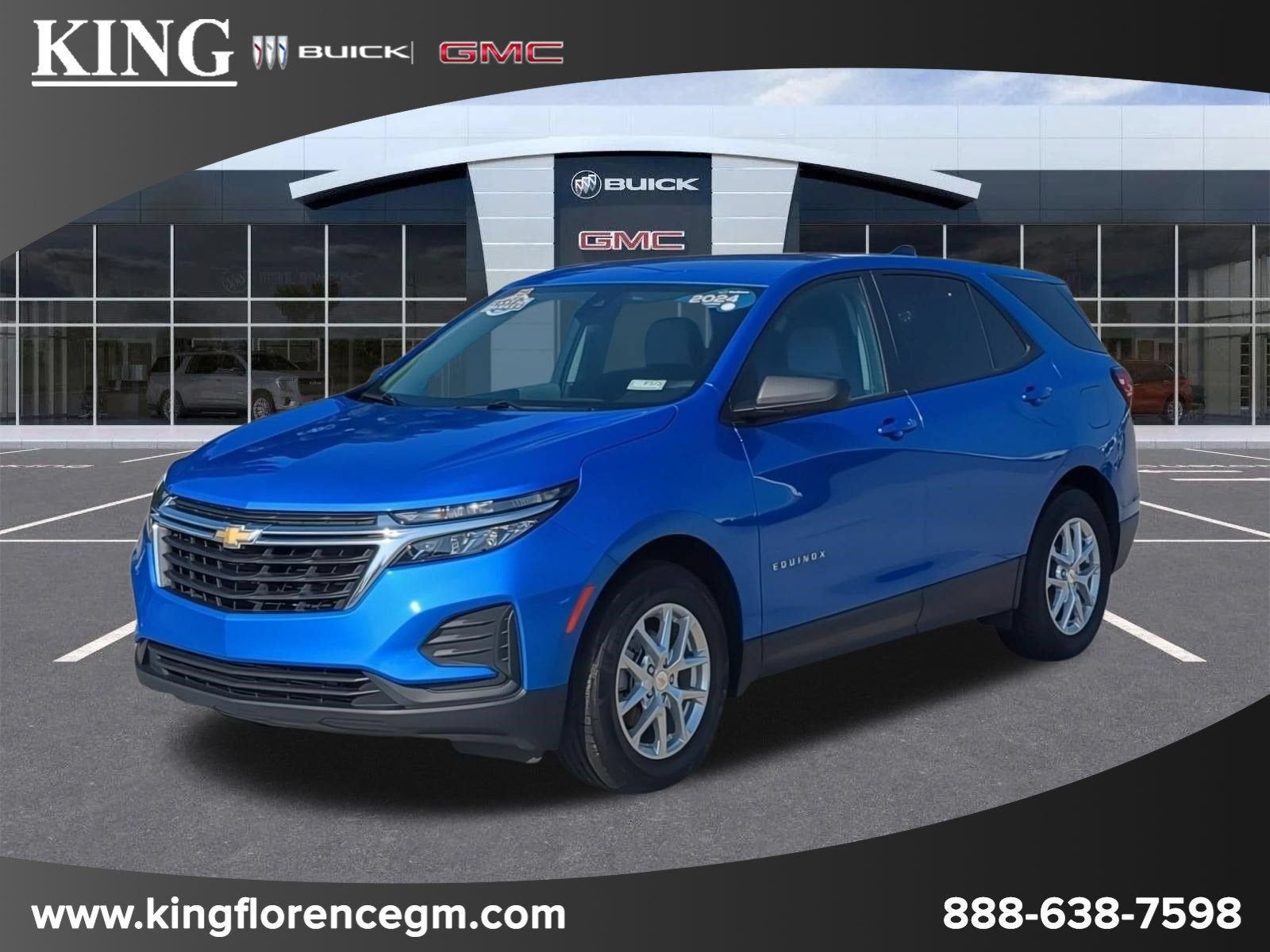 2024 Chevrolet Equinox LS in Riptide Blue Metallic — front three-quarter view