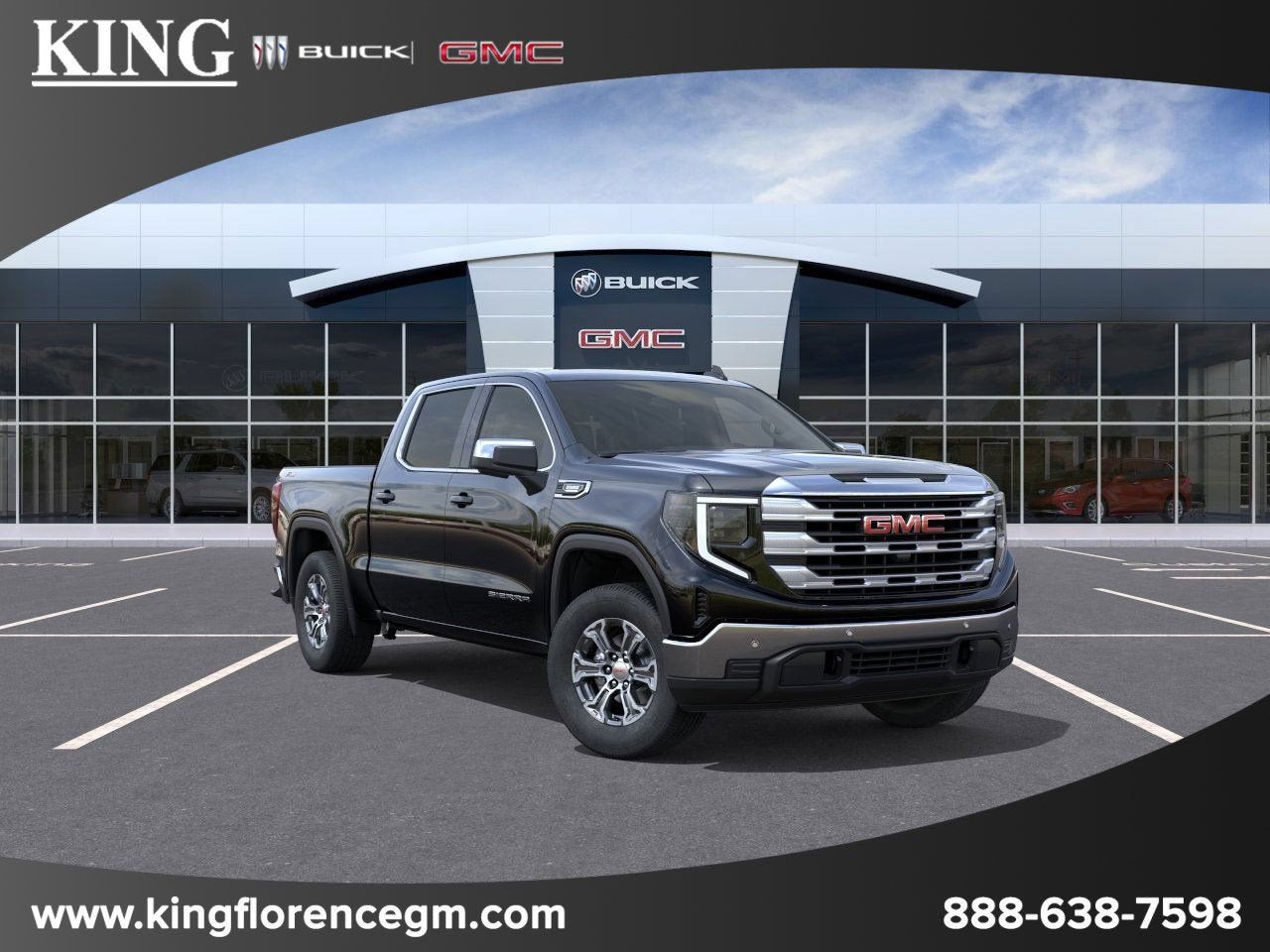 2026 GMC Sierra 1500 SLE in Onyx Black — front three-quarter view