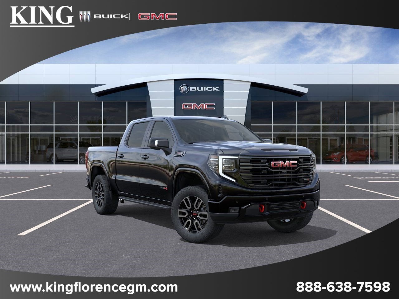 2026 GMC Sierra 1500 AT4 in Onyx Black — front three-quarter view