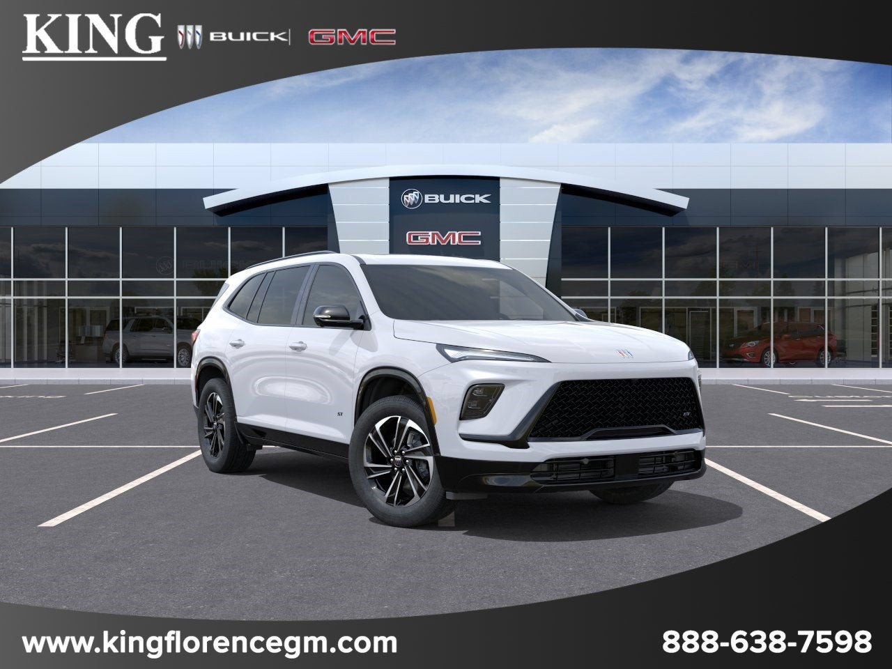 2026 Buick Enclave Sport Touring in Summit White — front three-quarter view