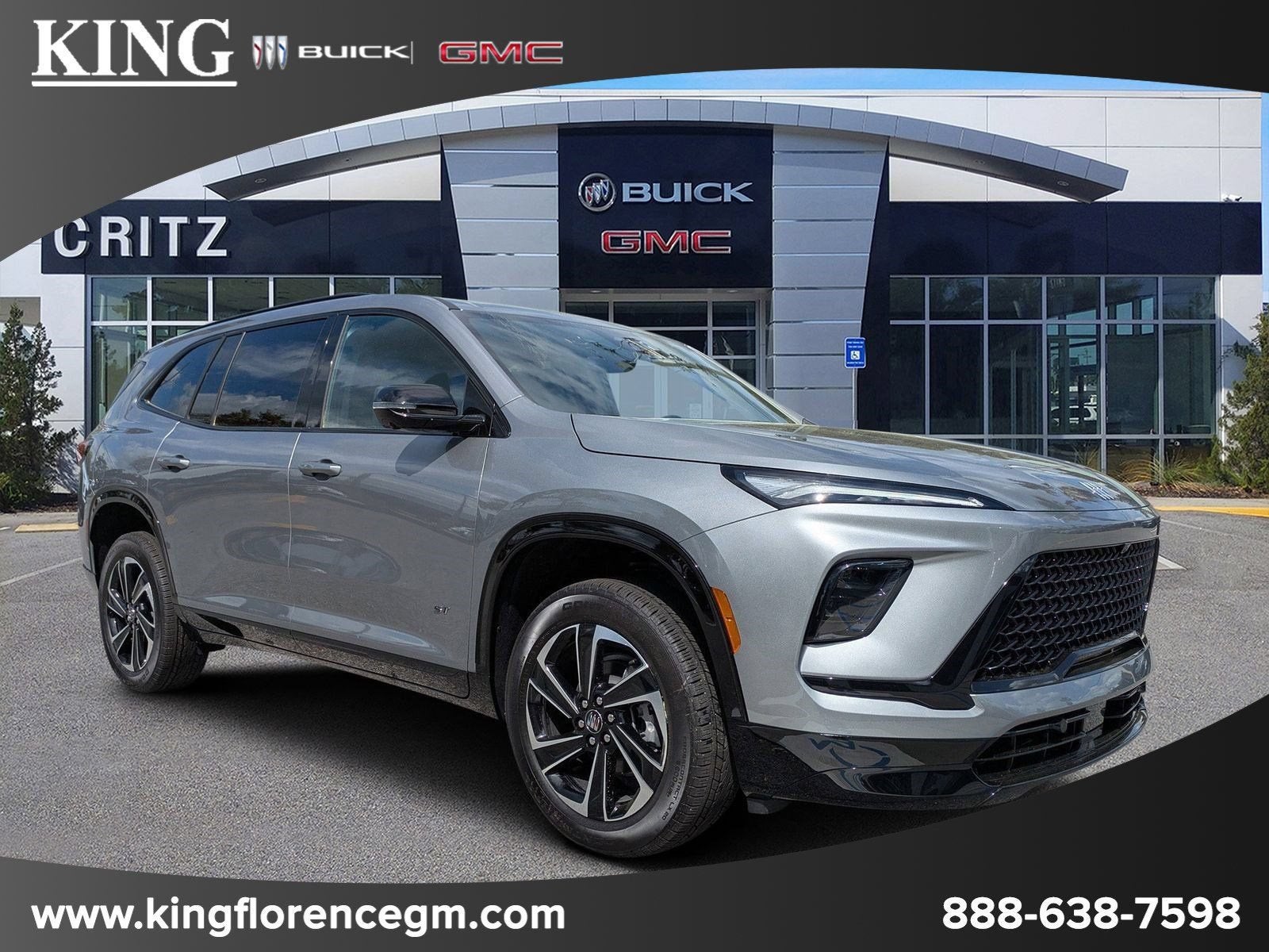2026 Buick Enclave Sport Touring in Moonstone Gray Metallic — front three-quarter view