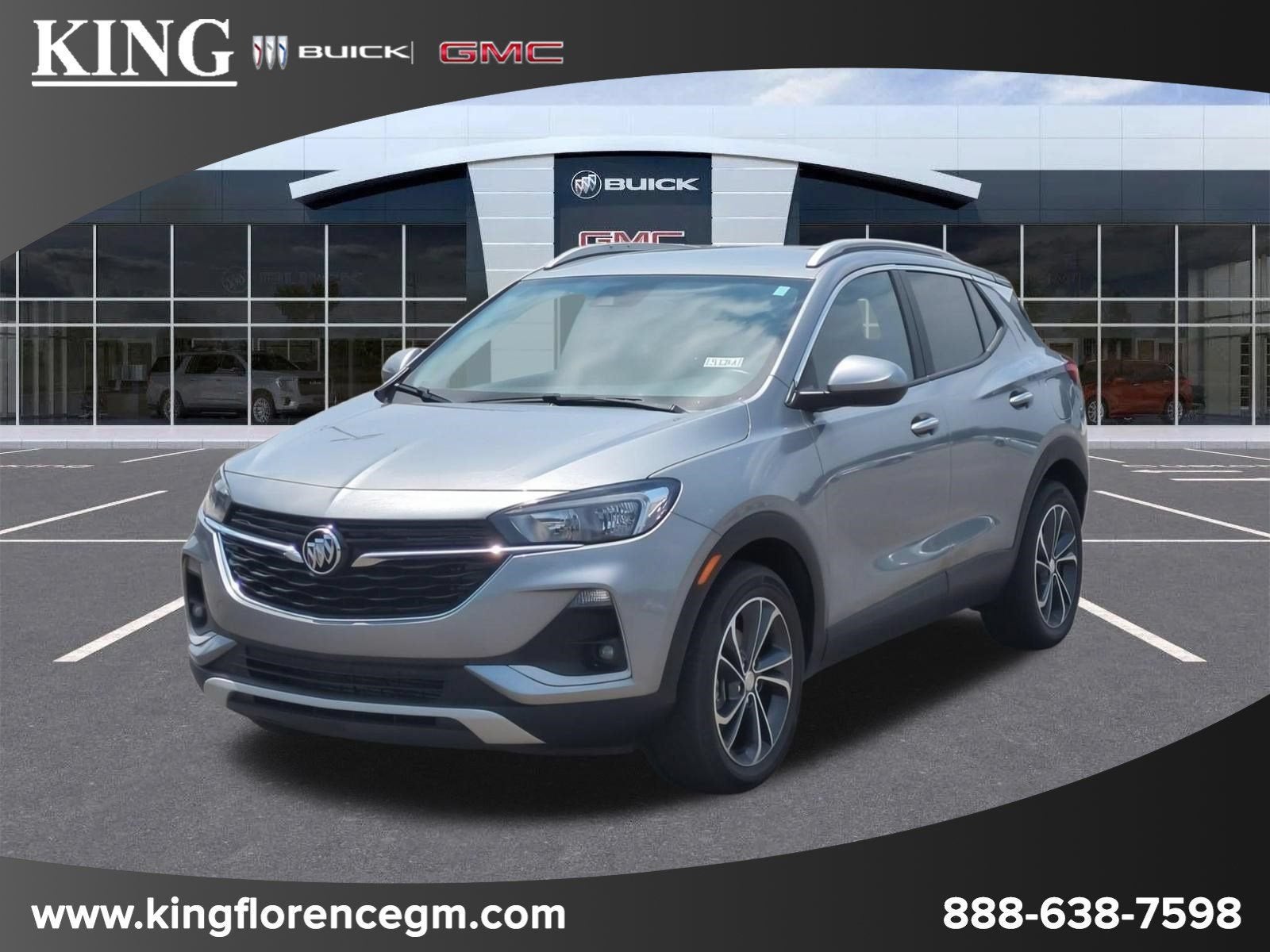 2023 Buick Encore GX Select in Moonstone Gray Metallic — front three-quarter view
